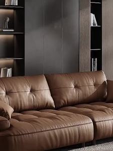 Genuine Genuine Leather Sofa Leather Sofa First Layer Cowhide Three-Seat Living Room Small Apartment