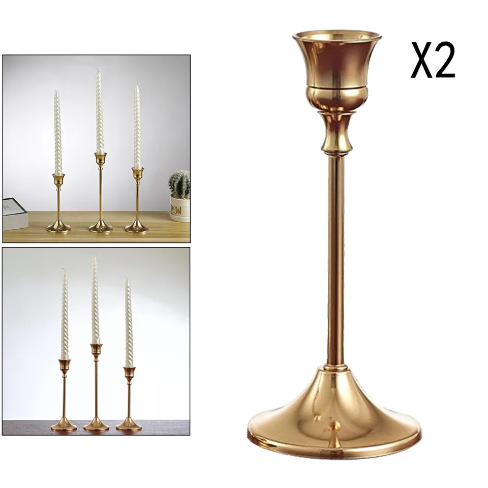 Vintage Decor Candlestick Holders Brass Gold Taper Candle Holders