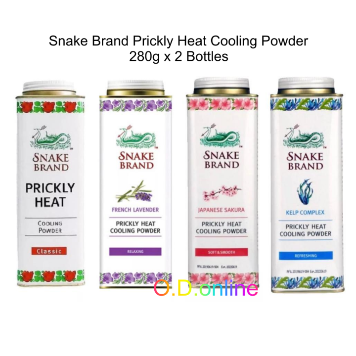 Snake Brand Prickly Heat Cooling Powder 280g x 2 Bottles | Lazada Singapore