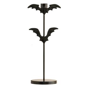 Iron Bat Holders Halloween Decors Gothic Homes Accent Centerpieces Taper Candlestick Stand For Horror Parties