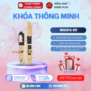 Khóa điện tử tân cổ điển Kassler KL 929 app wifi face id mạ vàng 24K sang trọng công nghệ Đức
