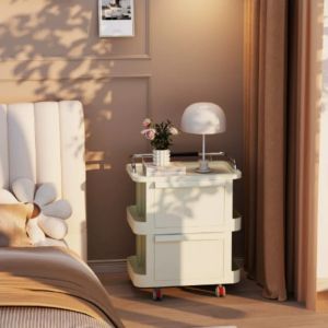 Sacesr Convenient Wheels Storage Racks Creative Multi Layered Art Bedside Snack Rack Simple Multifunctional Living Room Home Decoration N7Y3P