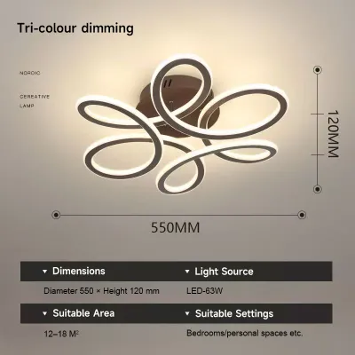 Modern minimalist style flower-shaped pendant light a cozy bedroom lighting fixture mesh lamp stand suitable for living room and corridor