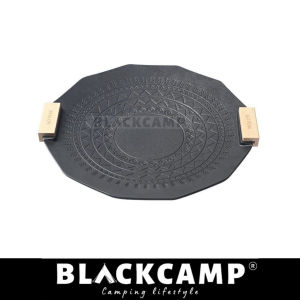 GO PEAK Gridle Pan Korea Grill Pan Plate Maifan Stone BBQ Non-Stick - Black/White - Bags/Tongs (40CM)