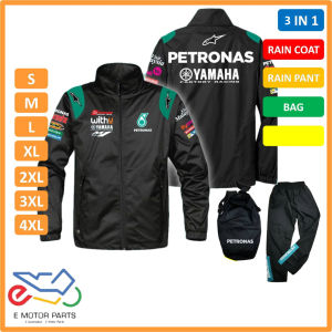 RAIN COAT BAJU HUJAN MOTOR RAINCOAT PETRONAS MOTOR GP EDITION YAMAHA FACTORY RACING WATERPROOF Double Layer 防水雨衣