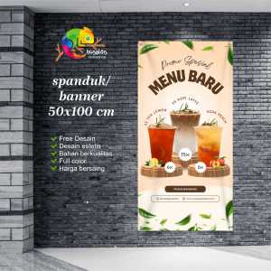 Cetak Spanduk Banner Krem Cokelat Minuman