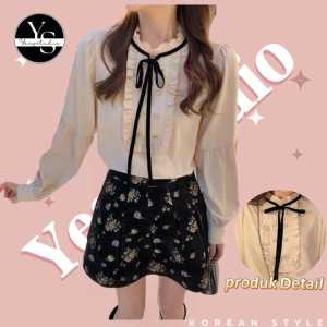 KEMEJA BLOUSE KASUAL WANITA PRANCIS RETRO VINTAGE