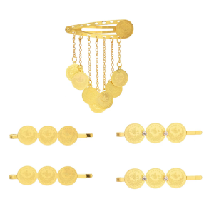 Turkish Hair Clip Gold Plated for Arabic Women Metal Hairwear Ottoman Style Ethnic Hair Accessories Bridesmaid Gift