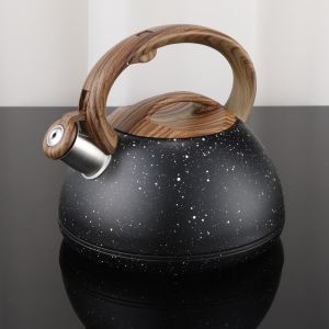 NEXASHOP Stainless Steel Whistling Kettle 3L Wooden Handle Gas Induction Cooker Kettle Durable Portable Teapot Water Kettle Kitchen
