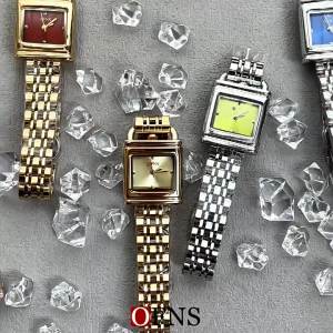 OFNS Womens Square Lock Watch Luxury Quartz Watch Top Leather/Solid Steel Band 30M Waterproof 12 Colors Treat Yourself Gift​