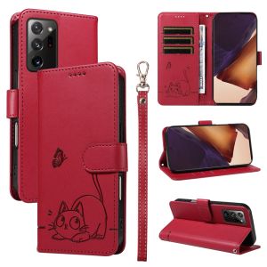 เคสโทรศัพท์ใหม่สำหรับ Samsung Galaxy Note 20 /Note 20 Ula/note 10 /Note 10 /Note 9 /Note 8แมวกวักนำโชคกระเป๋าสตางค์หนังแม่เหล็กช่องเสียบบัตรเคสแบบพับปิดได้