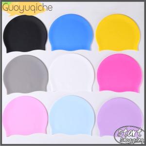 【Guoyuqiche】🔥🔥🔥 Silicone World Silicone Swimming Cap Men Women Long Hair Waterproof Color High Elastic Adults Swim Pool Hat Diving Hat