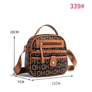 CJY SHOP#339 Fashion multi-layer 2-way crossbody shoulder bag for Women features multiple zippered compartments.