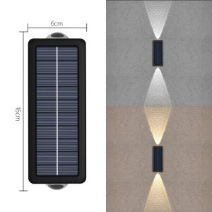 Solar Waterproof 2LED Garden Light Fence Light Up Down Lighting Balcony Home Atmosphere Decor