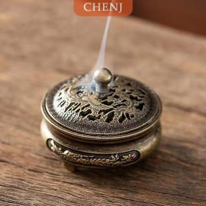 [COD] CHENJ กระถางธูปทองเหลืองลายมังกรฟีนิกซ์มีช่องใส่ธูปเครื่องหอม