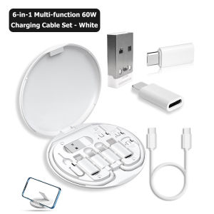 สายเคเบิลข้อมูลมัลติฟังก์ชั่นสําหรับ USB-AB-C 60WPD Fast Charge ที่วางโทรศัพท์มือถือสายชาร์จ Travel Pack อเนกประสงค์