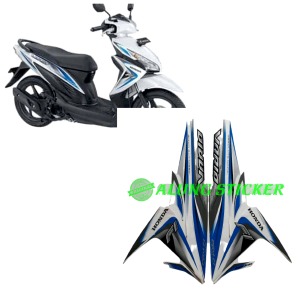 STIKER STRIPING LIS LES BODY MOTOR VARIO CW 110 FI 2014 WARNA FULL PUTIH-BIRU