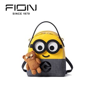 Minions Denim with Leather Backpack