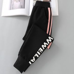 Little DR Long Pants for Kids Girls Cotton Sport Teenage Trousers Korean 16 Years Cargo Black Gray Elastic Waist Bottom Joggers Children Baby Teens Spring Thin Running Pant seluar budak perempuan