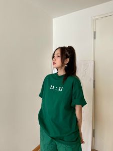 ÁO THUN TAY LỠ FORM RỘNG NAM NỮ 11-11 MÀU XANH LÁ CỰC ĐẸP