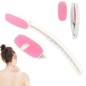 NO4 PANDA Long Curved Handle Foldable Back Applicator Extendable Streak Bath Scrubber Convenient Adjustable Sponge Bath Brush Lotion