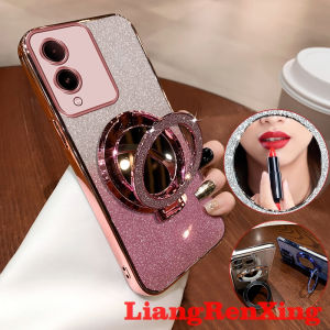 เคสสำหรับ VIVO Y17S 5G 2023เคสโทรศัพท์เคสนิ่มซิลิโคนกันกระแทกดีไซน์ใหม่กระจกใสเครื่องสำอางพร้อม SFSHZJ01ที่จับ