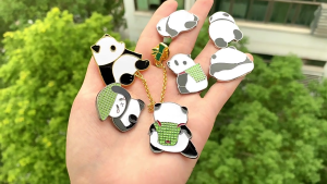 Cartoon Animal Panda Pin Brooches for Women Panda Enamel Pin Backpack Lapel Pin Hat Jackets Kid Gifts