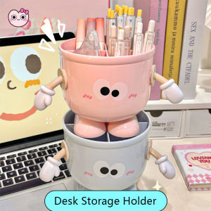 INVADER Plastic Pen Holder Cartoon Multipurpose Desktop Organizer Cute Multifunction Storage Box