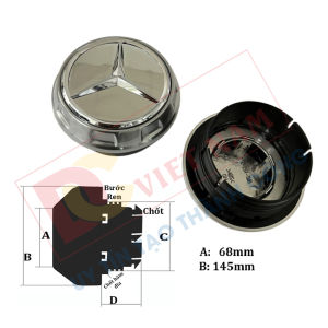 Logo chụp mâm ốp lazang bánh xe ô tô Mercedes và Maybach C-251-TMB chất liệu hợp kim nhôm và nhựa ABS cao cấp