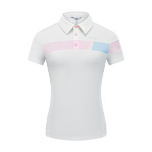 Fashion Golf Tshirt Wear Womens Summer Short Sleeve Golf Shirts Ladies Breathable Casual Polo T-Shirts Quick-Dry Sports Tops Slim Sportswear