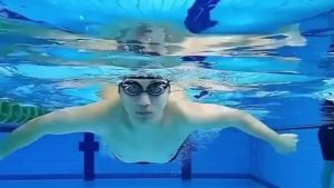 Fliwos Swim Goggles for Men Women Anti-Fog Swimming Goggles with Integrated Ear Plugs Soft Silicone Seal Adjustable Strap