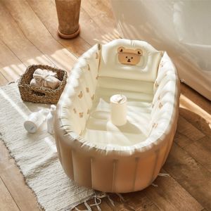 Inflatable Swimming Pool Indoor Baby Petal Bath tub Cute Foldable Infant Bathtub Bathing Stool Fence