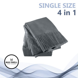 Max Dwell SINGLE Bed Sheet Set 4 in 1 Super Soft Hotel Quality Deep Pockets Hypoallergenic Plain Color Single Double Full Queen High Quality Maxdwell Bedsheet