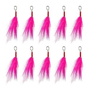 10Pcs Fishing Spoon Baits Lure Feather for Treble Hook Fishing Tackle Feather Lure Pendant Fishing Detachable
