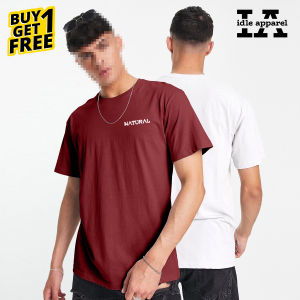 IDLE APPAREL- BUY 1 TAKE 1  (TSR) 6.0  WITH LOGO ROUNDNECK T-SHIRT  FOR MEN - mens t-shirts / mens shirt / t shirt / plain shirt  fitted shirt / tee shirt / plain tees / classic shirt / soft round t-shirt / pambahay / panlakad