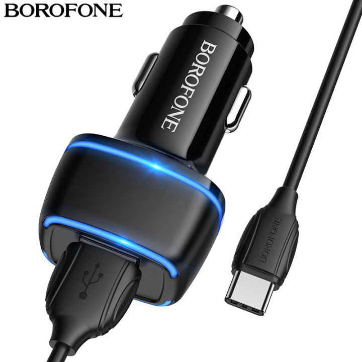 Bộ tẩu sạc ô tô nhanh 12W hai cổng USB BOROFONE BZ14 với đèn LED sáng ...
