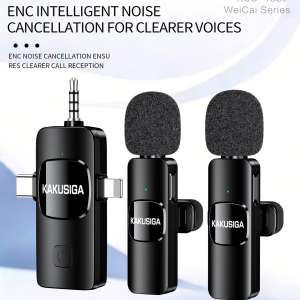 KAKUSIGA KSC-1889 WEICHAI 3 In 1 IP/Type C/3.5MM Noise Canceling Wireless Lavalier Microphone