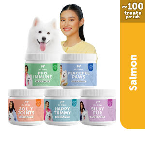 Dr. Shiba Peaceful Paws  Pro Immune Happy Tummy Silky Fur & Jolly Joints Quin-Care Healthy Calming Chews Treats Supplement for Dogs | Packed with Essential Vitamins | Stress-Relieving | Enhances Overall Well-being