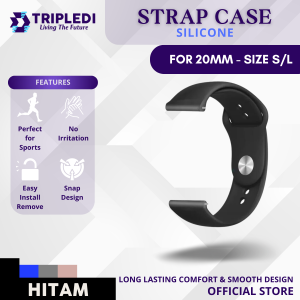 TRIPLEDI Strap Silicone 20mm TD8201 For Samsung Galaxy Watch 4 5 6 7 FE Pro Classic Series Tali Jam Silikon 40 42 43 44 45 46 47mm Model Sport Breathable