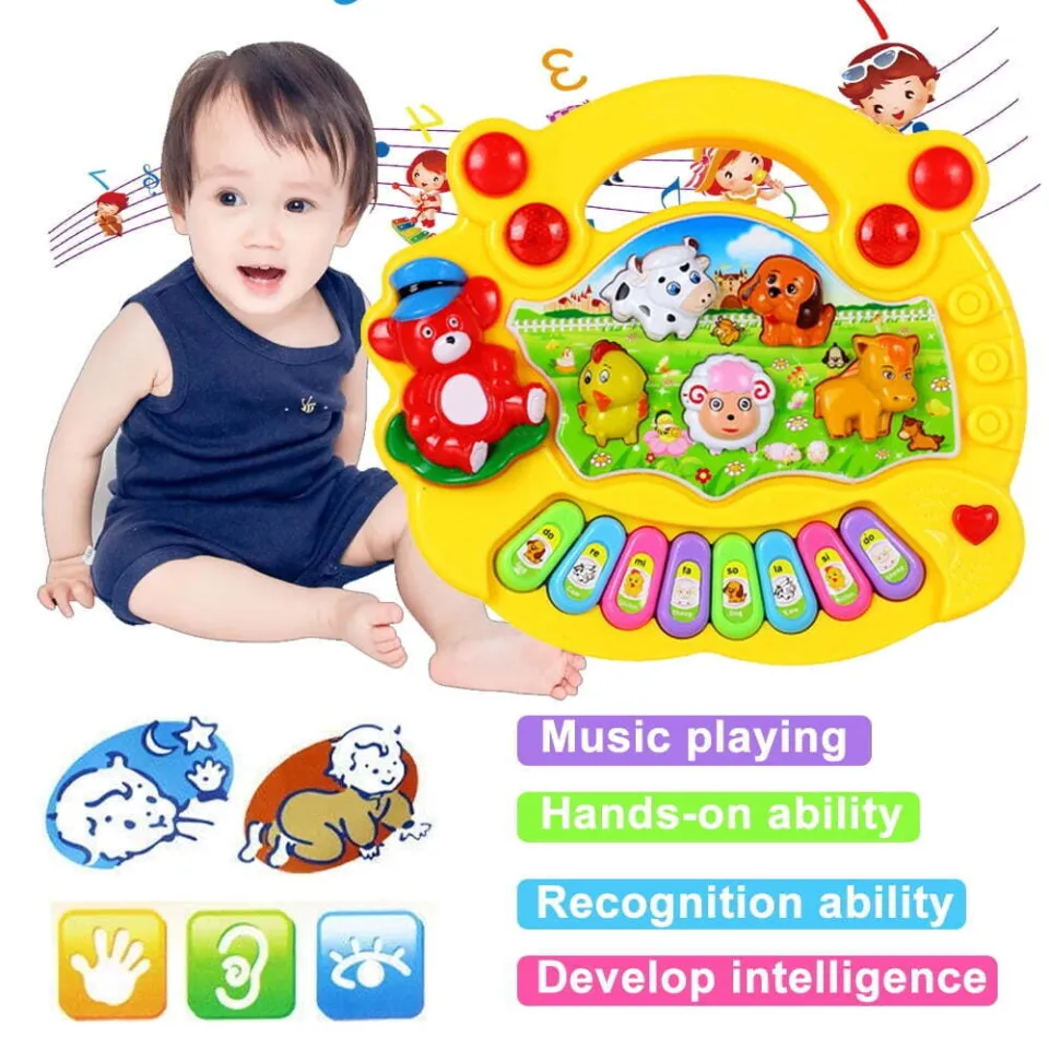 Early Education Year Olds Baby Toy Animal Farm Piano Music Developmental  Toys Baby Musical Instrument for Children Kids Boys and Girls#baby