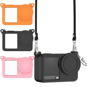 LYMEDIA Anti-Scratch Protective Case With Lanyard Silicone Lens Cap Soft Shockproof Camera Protector for DJI Osmo Action 6 Action Camera Accessories