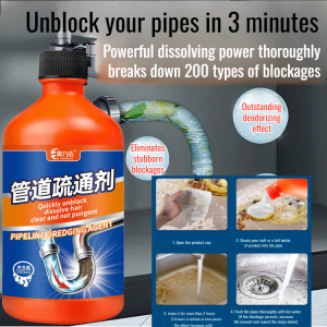 Kitchen Cleaner Sharp Clean Anti Clogging Drain Unclogger Dissolving Pipe Unclogger Kitchen Cleaner  Drain Cleaner Clog Remover Hair Clog Solution Septic Tank Safe Grease Dissolver Gel Formula Odor Eliminator Prevents Backflow