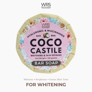 WRS Coco Castile 120g Coconut Bar Soap with AHA BHA Bearberry Extract Hyaluronic Acid and Niacinamide Full-Body Cleanser Skin Care Skin Repair Skin Whitening Brightening Bath Soap