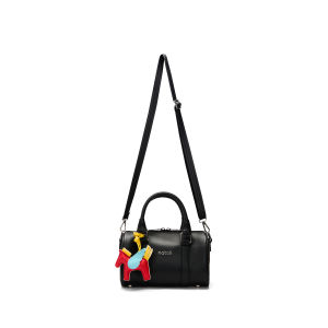 Túi đeo chéo da NATOLI túi trống mini da chống nước nhiều ngăn thời trang BST Trendy Bowling Bag T37