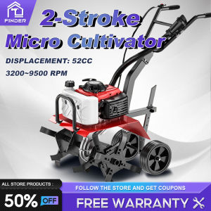 REAIM Tiller Cultivator Machine With Full Set Accessory Gasoline Small Rotary Cultivator Multi-Function Micro-Tiller Farming Tools and Equipment