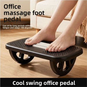 Under-Desk Foot Rest with Roller Massage 180° Rocking Pedal Anti-Cross Legs Relieve Fatigue Easy Assembly Office Foot Stool