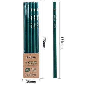 Hộp 10 bút chì gỗ lục giác Deli - 2B/HB bút chì vẽ phác thảo - 33311/33158