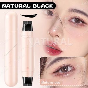 Double Head Seal Stamp Eyeliner 1s Forming Waterproof Fast Dry Anti-smudge Eyeliner Molding Stamp Pen Lasting Eye Makeup for Beginners