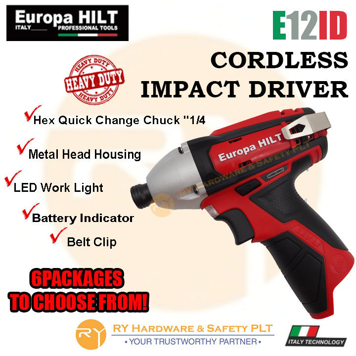 Europa HILT 12V E12ID Cordless Impact Driver-6 PACKAGES AVAILABLE | Lazada