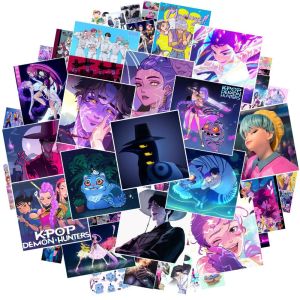 BEAUTY FINGER 50Pcs 50Pcs Kpop Demon Hunters Stickers Saja Boys Anime Game Cartoon Decals Waterproof DIY Decals DIY Scrapbook